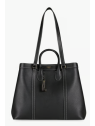 Lancel A13738 - CUIR DE VACHETTE - NOIR sac cabas double porté belleville de lancel sac-a-main-shopping-toile-ou-cuir