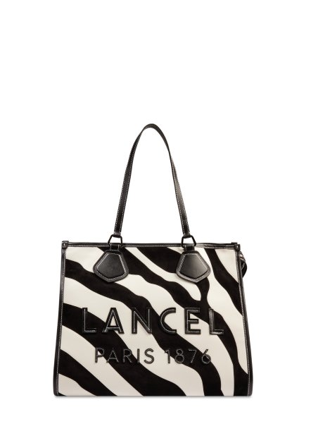 Lancel A13748 sac cabas lancel zebra shopping