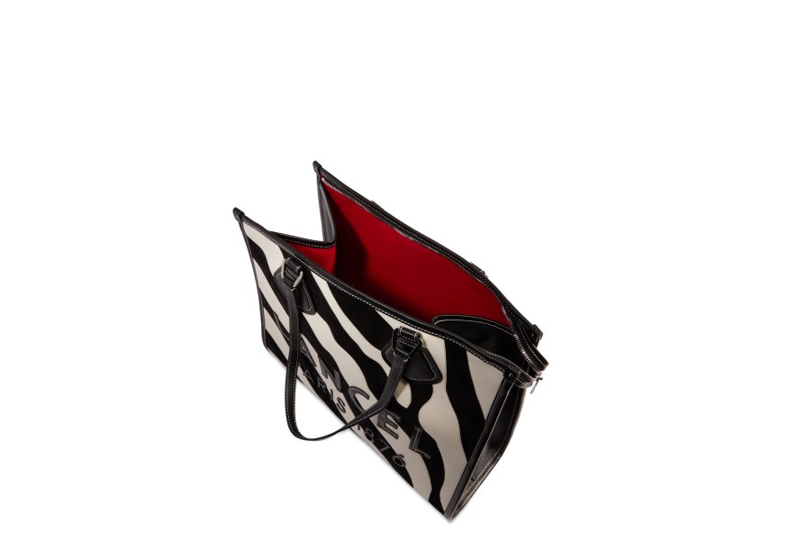 Lancel A13748 sac cabas lancel zebra shopping