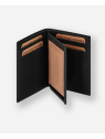 Les Ateliers Foures 935X - CUIR DE VACHETTE - NOIR porte cartes 3 volets compact pollux baroudeur pcartes-credit