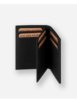 Les Ateliers Foures 935X - CUIR DE VACHETTE - NOIR porte cartes 3 volets compact pollux baroudeur p.cartes credit