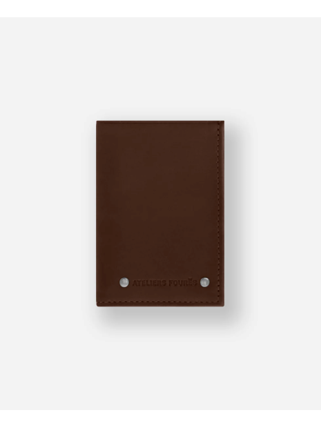 Les Ateliers Foures 935X - CUIR DE VACHETTE - COGNAC porte cartes 3 volets compact pollux baroudeur pcartes-credit