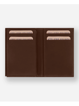 Les Ateliers Foures 935X - CUIR DE VACHETTE - COGNAC porte cartes 3 volets compact pollux baroudeur p.cartes credit