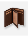 Les Ateliers Foures 935X - CUIR DE VACHETTE - COGNAC porte cartes 3 volets compact pollux baroudeur pcartes-credit
