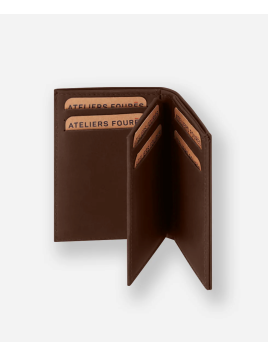 Les Ateliers Foures 935X - CUIR DE VACHETTE - COGNAC porte cartes 3 volets compact pollux baroudeur p.cartes credit