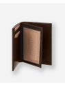 Les Ateliers Foures H28 - CUIR DE VACHETTE - CAFÉ portefeuille mini rabat platon portefeuille-homme