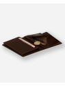 Les Ateliers Foures H28 - CUIR DE VACHETTE - CAFÉ portefeuille mini rabat platon portefeuille-homme