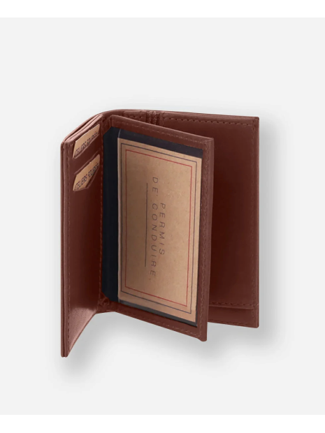 Les Ateliers Foures H28 - CUIR DE VACHETTE - FAUVE portefeuille mini rabat platon portefeuille-homme