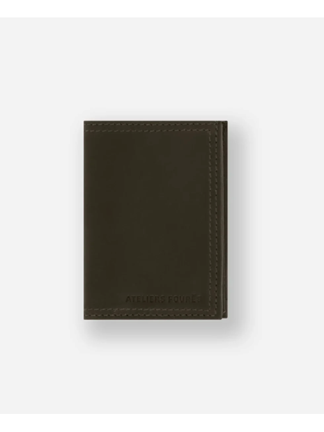 Les Ateliers Foures H28 - CUIR DE VACHETTE - MAQUIS portefeuille mini rabat platon portefeuille-homme