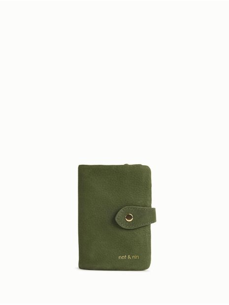 Nat & Nin JOYCE - CUIR DE VACHETTE - VERT  portefeuille porte monnaie amovible joyce nat&nin porfefeuille