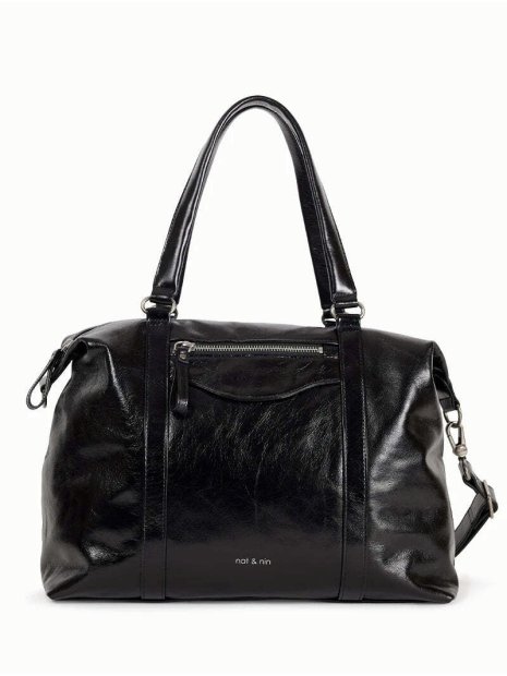 Nat & Nin THYLANE - CUIR DE VACHETTE - NOI sac cabas grand format thylane nat&nin sac-a-main-shopping-toile-ou-cuir