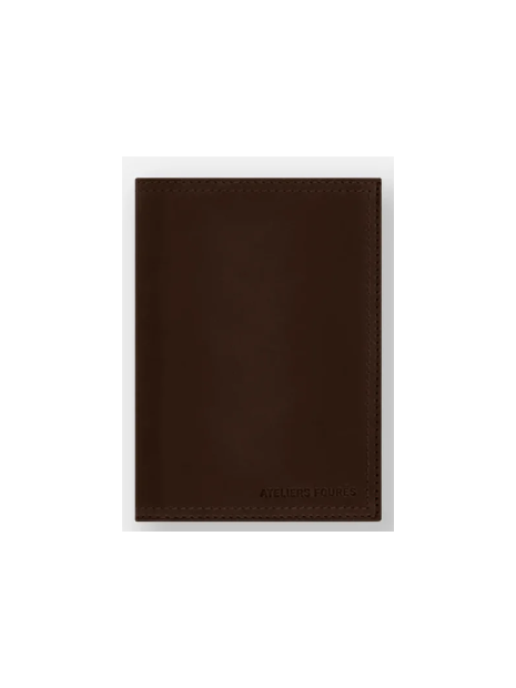 Les Ateliers Foures H66 - CUIR DE VACHETTE - CAFE portefeuille portefeuille-homme