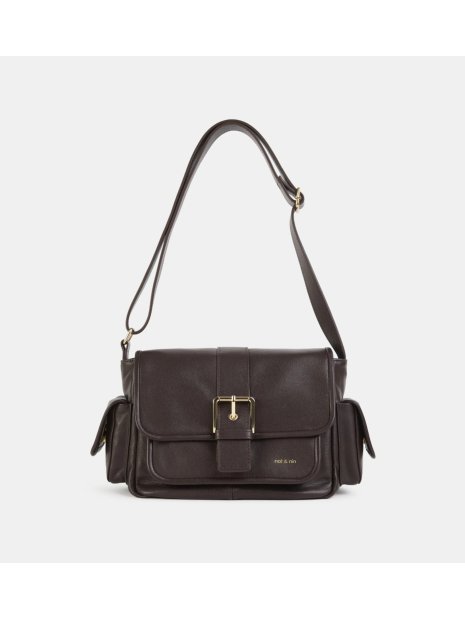 Nat & Nin JOY. - CUIR DE VACHETTE - EBENE sac rabat patte boucle taille m joy sacs-a-mains