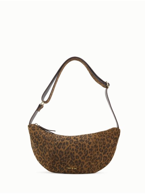 Nat & Nin LUCE - CUIR DE VACHETTE - LÉOPAR sac banane demi lune m luce nat&nin sacs-a-mains