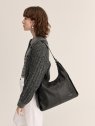 Nat & Nin TINA - CUIR DE VACHETTE - NOIR sac besace hobo tina nat&nin sacs-a-mains