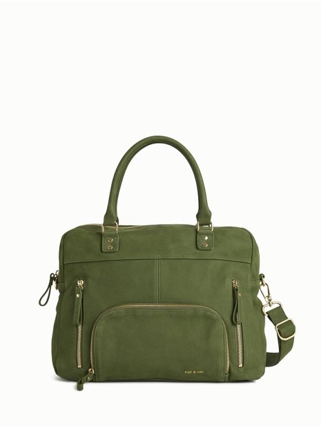 Nat & Nin MACY - CUIR DE VACHETTE - VERT O sac porté main et bandoulière macy sacs-a-mains