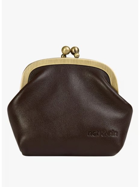 Nat & Nin BIBI - CUIR DE VACHETTE - EBENE porte monnaie bourse fermoir bibi nat&nin porte-monnaie-femme