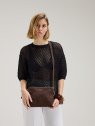 Nat & Nin NAEL - CUIR DE VACHETTE - EBENE sac à main bandoulière double zip naël nat&nin sacs-a-mains