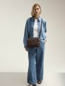 Nat & Nin NAEL - CUIR DE VACHETTE - EBENE sac à main bandoulière double zip naël nat&nin sacs-a-mains