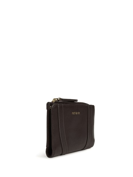 Nat & Nin ROZA - CUIR DE VACHETTE - EBENE portefeuille femme zip et cartes roza nat&nin porte-monnaie-femme