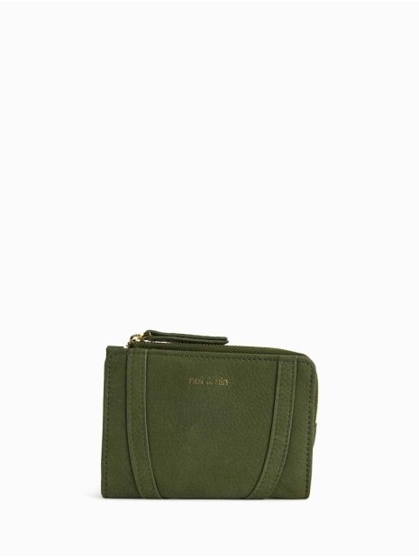 Nat & Nin ROZA - CUIR DE VACHETTE - VERT O portefeuille femme zip et cartes roza nat&nin porte-monnaie-femme