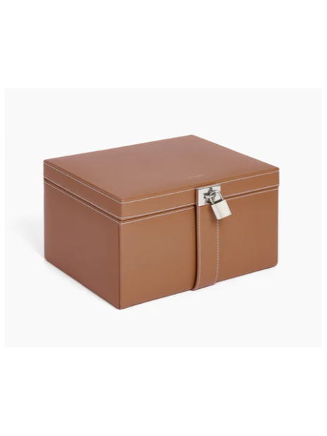 Le Tanneur TBJ7323 - CUIR DE VACHETTE - NAT grand coffret bijoux miroir coffret-bijoux
