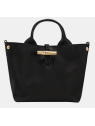 Longchamp 10273HGC - CUIR DE VEAU - NOIR sac à main s le roseau sleek sacs-a-mains