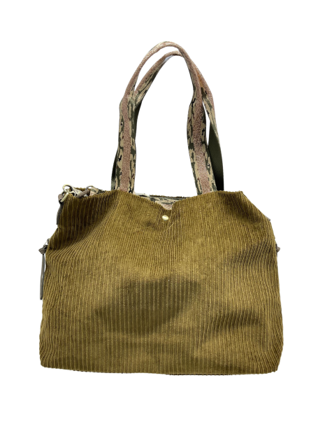 Mila Louise MAENA VFR1 - POLYESTER - OCRE tote bag porté travers sac-a-main-shopping-toile-ou-cuir