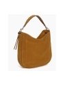 Le Tanneur TNGI1411 - CUIR DE VEAU - TAN sac besace grand modèle fourrure ella sacs-a-mains