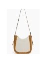 Le Tanneur TNGI1411 - CUIR DE VEAU - TAN sac besace grand modèle fourrure ella sacs-a-mains