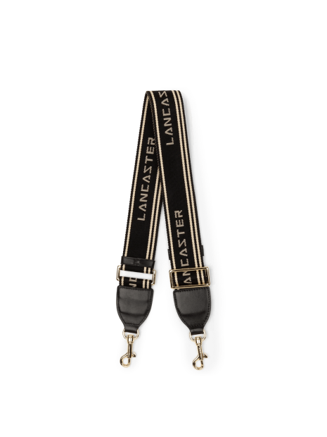 Lancaster BD-009 - NYLON - NOIR BEIGE bandoulière amovible réglable bandouliere