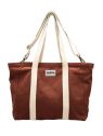 hindbag CESAR - COTON - CHOCOLAT sac cabas a4 hindbag césar sac-a-main-shopping-toile-ou-cuir