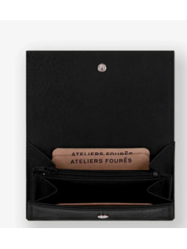 Les Ateliers Foures B25_2 - CUIR DE VACHETTE - NOIR porte monnaie les ateliers fourès baroudeuse rabat pmpb