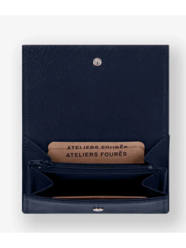 Les Ateliers Foures B25_2 - CUIR DE VACHETTE - NUIT porte monnaie les ateliers fourès baroudeuse rabat pmpb