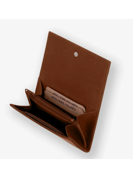 Les Ateliers Foures B25_2 - CUIR DE VACHETTE - FAUVE porte monnaie les ateliers fourès baroudeuse rabat pmpb