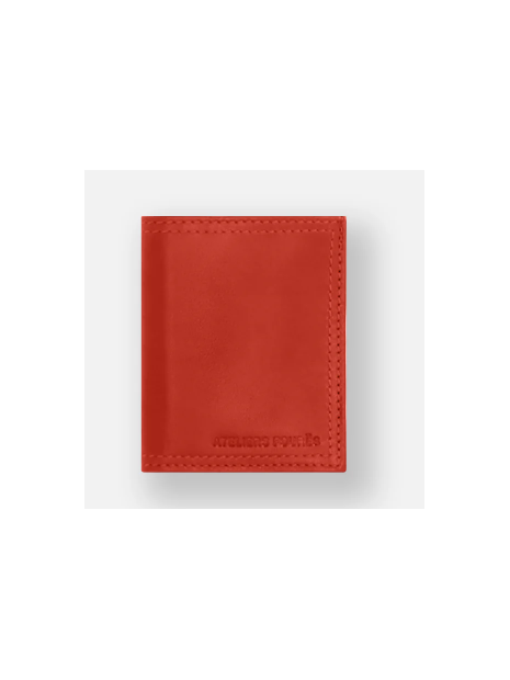 Les Ateliers Foures H25X - CUIR DE VACHETTE - ORANGE porte cartes crédit les ateliers fourès platon porte-cartes
