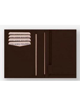 Les Ateliers Foures H49 - CUIR DE VACHETTE - CAFE portefeuille Portefeuille Homme