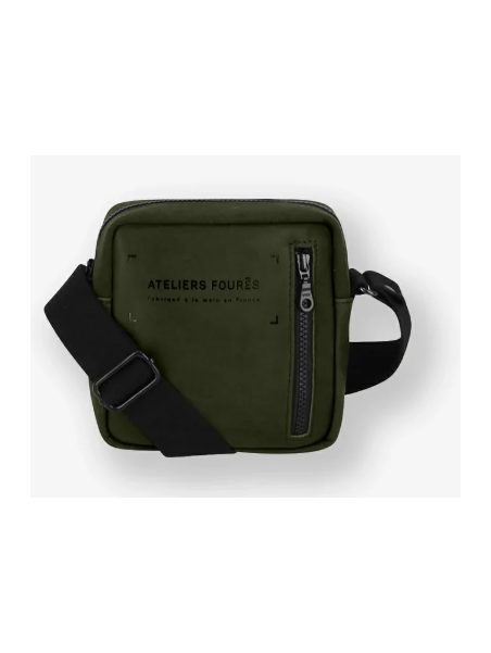 Les Ateliers Foures R125 - COTON ET CUIR - KAKI petite sacoche aristote des ateliers fourès poch.h.zip