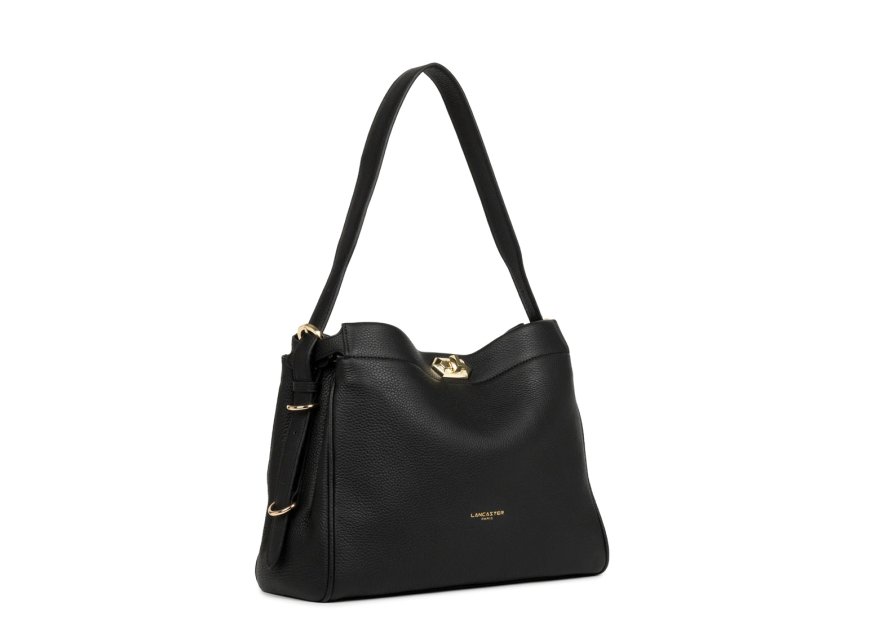 Lancaster 572-106 - CUIR DE VACHETTE - NOI grand sac hobo lancaster mademoiselle romy Sacs à mains