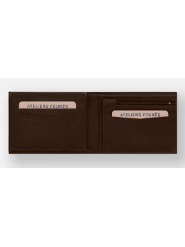 Les Ateliers Foures H57 - CUIR DE VACHETTE - CAFE foures pfpc italien Portefeuille Homme