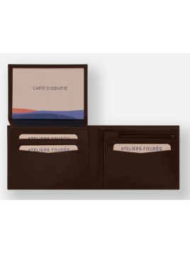 Les Ateliers Foures H57 - CUIR DE VACHETTE - CAFE foures pfpc italien Portefeuille Homme