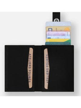 Les Ateliers Foures S10X - CUIR DE VACHETTE - NOIR porte cartes porte cartes