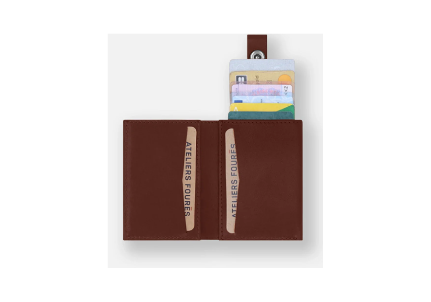 Les Ateliers Foures S10X - CUIR DE VACHETTE - FAUVE porte cartes porte cartes