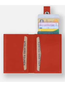 Les Ateliers Foures S10X - CUIR DE VACHETTE - ORANGE porte cartes porte cartes