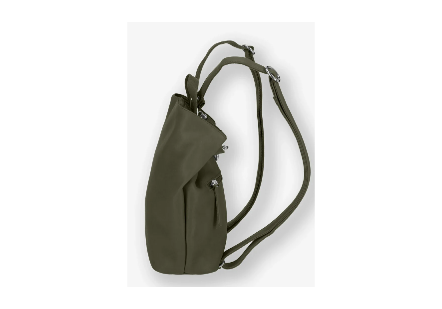 Les Ateliers Foures B417 - CUIR DE VACHETTE - KAKI sac à dos sécurisé s avec attache fixation Sacs à mains