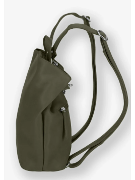 Les Ateliers Foures B417 - CUIR DE VACHETTE - KAKI sac à dos sécurisé s avec attache fixation Sacs à mains