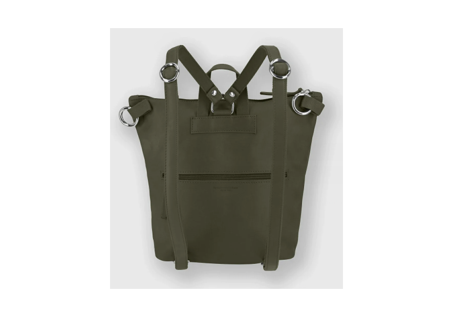 Les Ateliers Foures B417 - CUIR DE VACHETTE - KAKI sac à dos sécurisé s avec attache fixation Sacs à mains