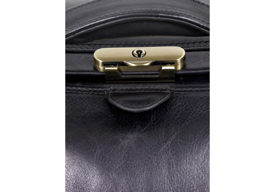 Gerard Henon 5189 - CUIR DE VACHETTE - NOIR sac de voyage squarmouth rennaissance