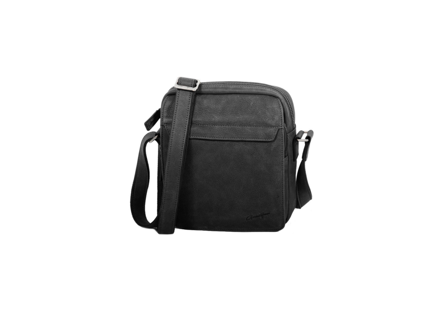 Gerard Henon 7103 - CUIR DE VACHETTE - NOIR Pochette bandoulière