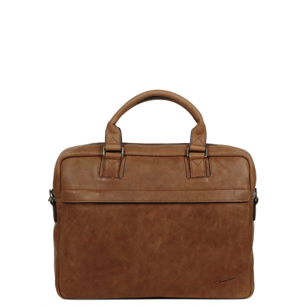 Gerard Henon 7181 - CUIR DE VACHETTE - MARRON vintage porte doucuments 15"